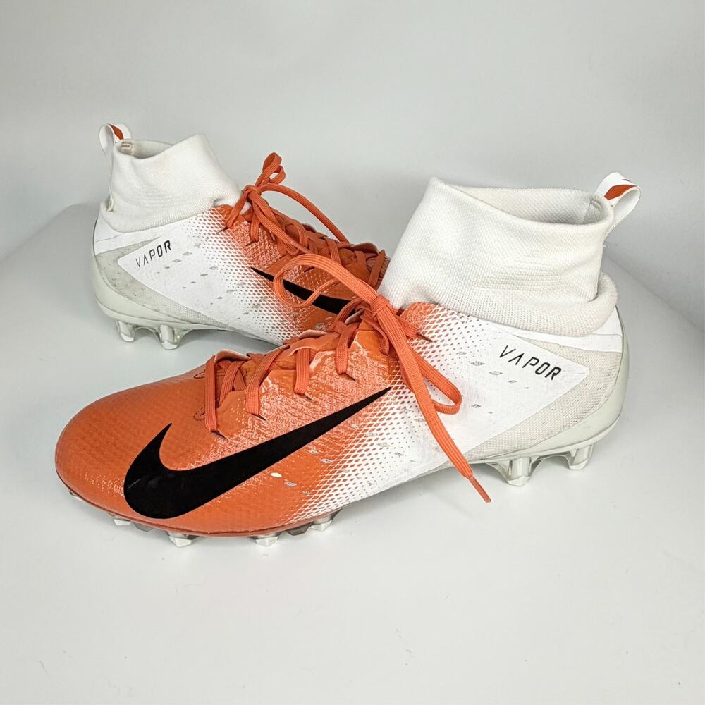 Nike Vapor Untouchable Pro 3 Football Cleat White Orange Hyper Men 13